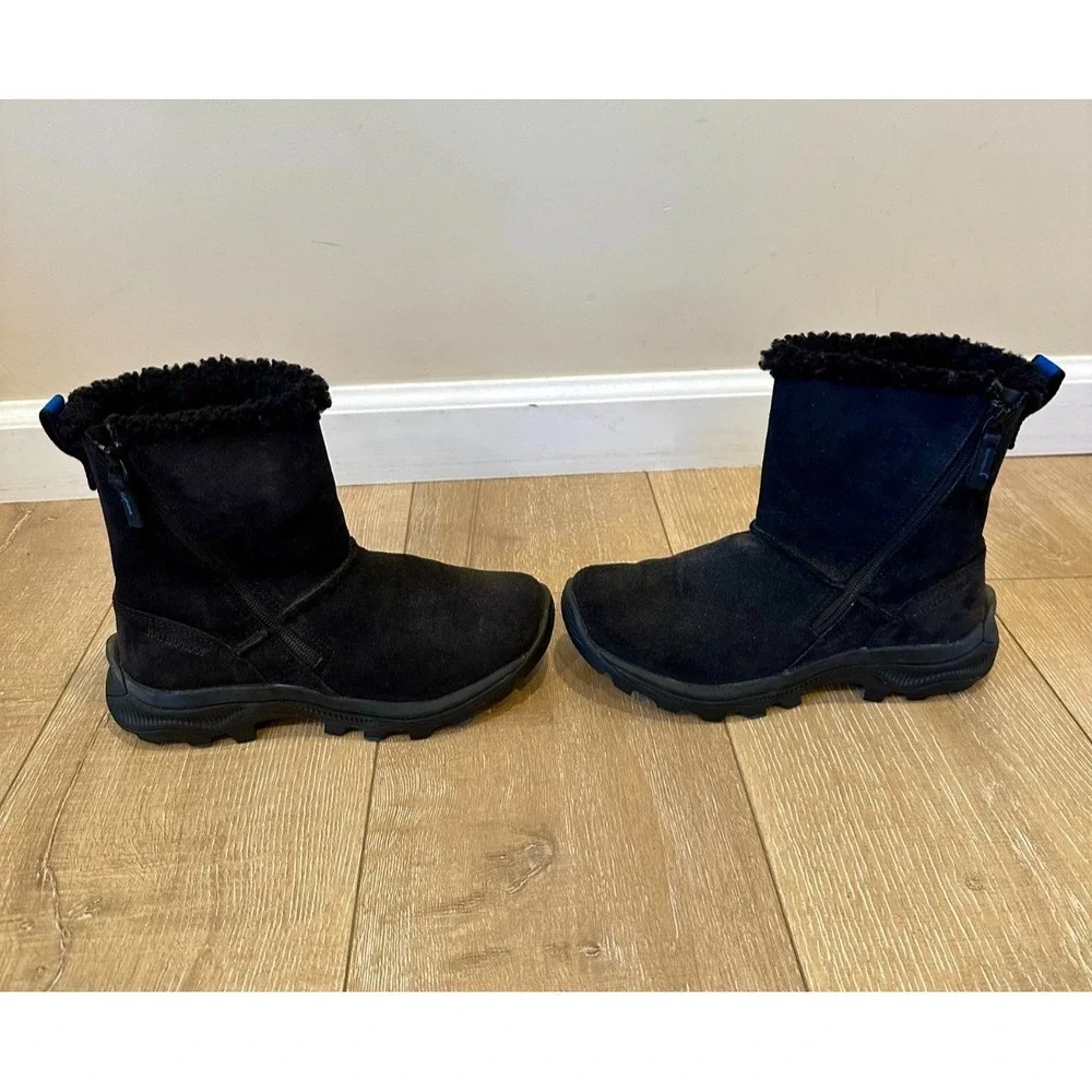 Merrell Icepack 2 Zip Polar Waterproof Snow Boot Black Suede Leather Size 6 $180